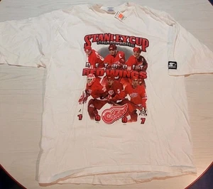 VTG DETROIT RED WINGS 1997 Stanley Cup Finals T-Shirt XL NWT Yzerman Federov - Picture 1 of 2