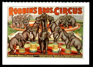 Robbins Bros. Circus Card - Picture 1 of 2