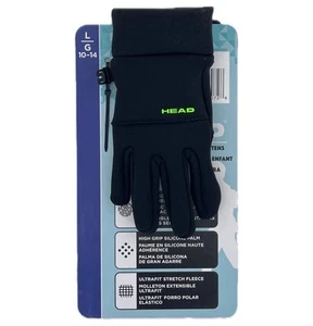 Head Kid's Touchscreen Gloves - Black / Green Strip - Size Large (10-14) Kids - Picture 1 of 3