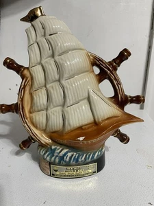 1980 "USS Beam" Sailing Ship Jim Beam Whiskey Decanter EMPTY - Picture 1 of 8
