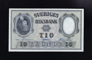 F.C. SUECIA SWEDEN , 10 CORONAS 1957 , S/C- (AUNC) , P.43e . - Bild 1 von 2