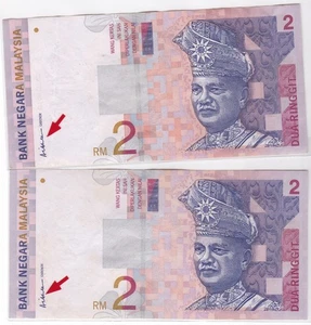 Mazuma*M5546 Malaysia Ali Side 9th $2 DG1195448 & DH5645480 *2Pcs GEF - Picture 1 of 2