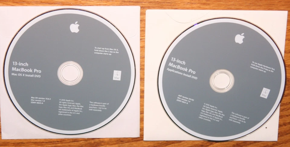 Apple MacBook Pro 13-inch OS X 10.6.3 Install & Applications DVDs /2010 - Image 1 of 1