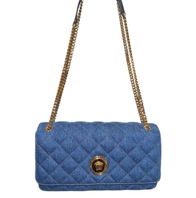 Bandolera Versace Denim Inclusión Completa Medusa Dorada y Cadena Ajustable ⛓️‍💥 Foto 1 de 4