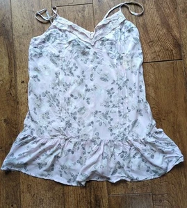 Forever 21 Ladies Nightie 10-12 Pretty Pink Floral Slip Style Preowned - Picture 1 of 5