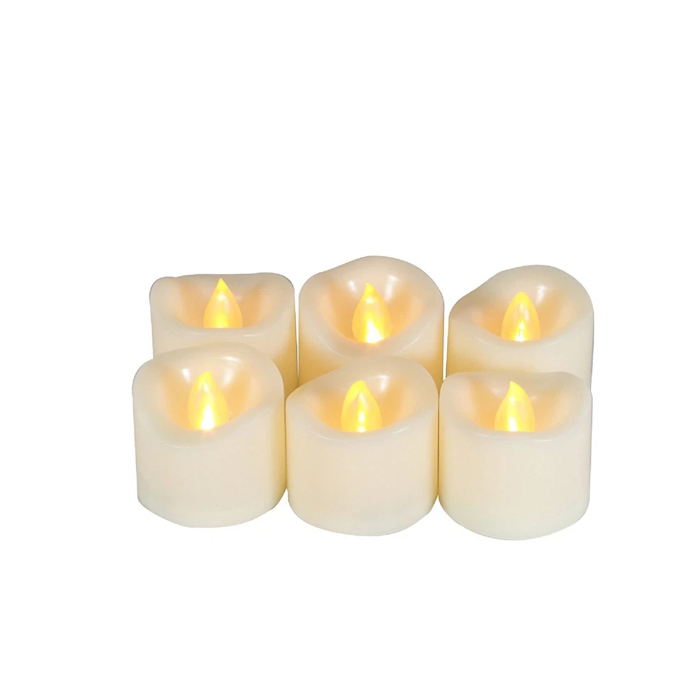 Candle Choice 6 Pcs Realistic Flameless Votive Candles With Timer Battery LED