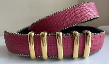 Vintage Hot Pink Sandy Duffer Gold Detail Belt ML 41”