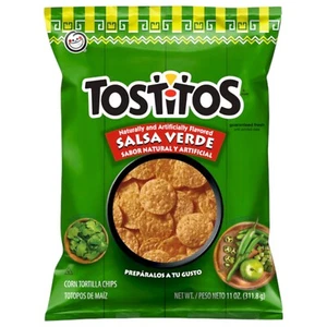 Tostitos Tortilla Chips Salsa Verde Flavored Rounds 11oz Bag - Picture 1 of 3
