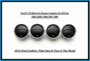 04–08 Ford F-150 Dash AC Vent Set OEM – Black & Chrome Trim (Set of 4) - Picture 1 of 2