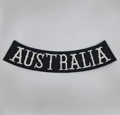 Patch iron/sew on"Australia" Bottom Rocker Back Patch Biker Harley Davidson Vest - image 1 of 2