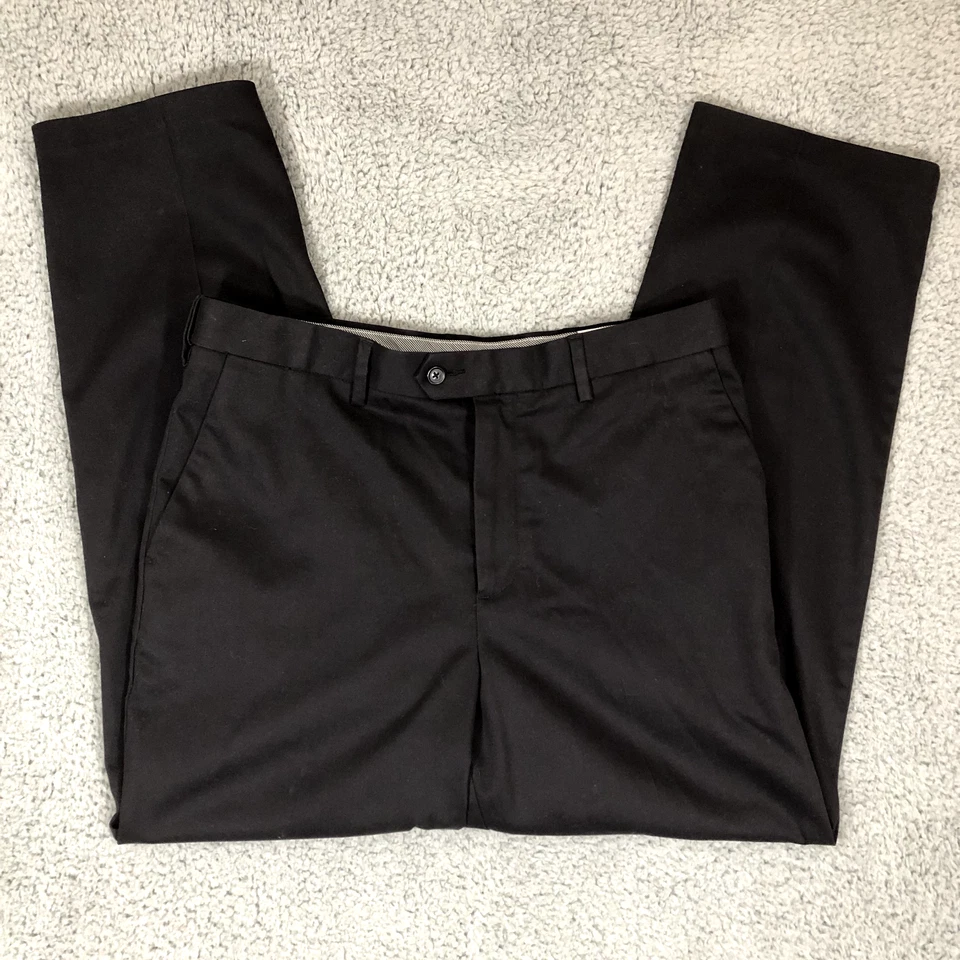 Pantalones de vestir Croft & Barrow para hombre 34x30 negros sin hierro pantalones de ajuste clásico Foto 1 de 4