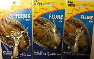 FLUKE Rig Squid hoochie bait  fluorocarbon leader Seaguar+ 3/0 Gamakatsu Hook