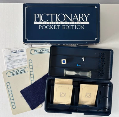 PICTIONARY GAME POCKET TRAVEL VINTAGE 1990s VGC WITH ORIGINAL BOX - Image 1 of 4