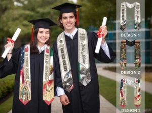 Custom 2025 Mexican Flag Stole, Graduation Sash, Personalized Name, School Gift - Picture 1 of 10