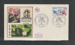 France 1969 SG1831 Silk FDC (Paris) International Flower Show, Paris-Irises - Picture 1 of 1