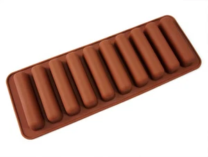 10 cell Water Bottle Drinks Ice Sticks Chocolate Fingers Cake Silicone Mould Wax - Picture 1 of 3