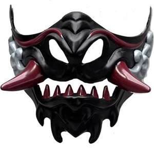 BEYOND MASQUERADE Oni Samurai Mask Half Face Japanese Warrior Mask Demon Masks - Picture 1 of 7