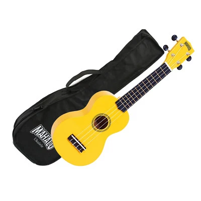 Mahalo Ukulele MR1YW Rainbow Series YELLOW Soprano UKE Aquila Strings W/Gig Bag - Image 1 of 3