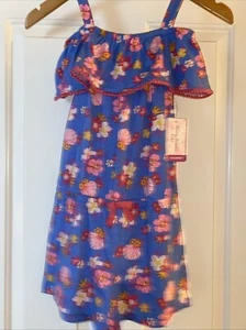 NWT Tommy Bahama Blue Tropical Shells Romper Pom Poms Girl's Size L 10 12 - Picture 1 of 8