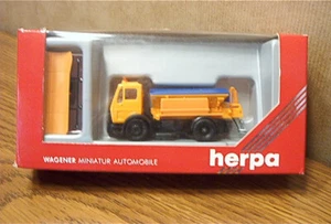 herpa Wagener Minature HO Scale #806043 Orange Truck with Plow - Imagen 1 de 2