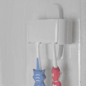 Set of 2 Toothbrush Holders Bathroom Shower Storage Self Adhesive Wall Mounted - Picture 1 of 3