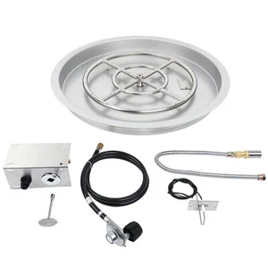Quemador de gas redondo de acero inoxidable de 25" con kit de encendido por chispa clasificación 147000 - Imagen 1 de 7