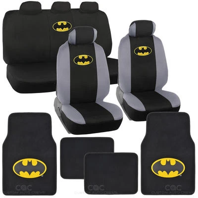 Juego completo de alfombrilla funda asiento Batman con licencia oficial con accesorio de coche Foto 1 de 4