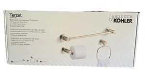 NEW Kohler Terzet Bathroom Set R33796-BN Towel Bar Ring TP Holder Brushed Nickel - Picture 1 of 7
