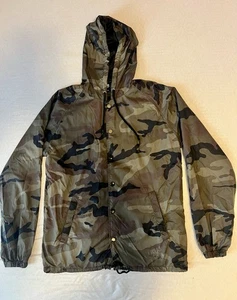 Obey Camo Men's Rain Jacket/Windbreaker - Small - Hooded Lightweight Streetwear - Picture 1 of 7