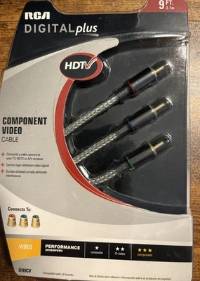 NEW-RCA #DH9CV HDTV Component Video Cable Assy DVD A/V  9 FT-SHIPS FREE - Image 1 of 2