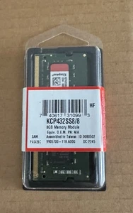 Kingston Technology KCP432SS8/8 Memory Module 8 GB (1X8GB) DDR4 3200 MHz SODIMM - Picture 1 of 1