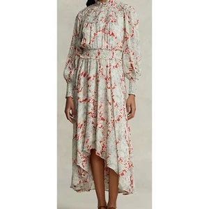 $798 Polo Ralph Lauren Floral Crinkled Georgette Dress Sz 00 - Picture 1 of 8