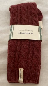 Seasalt Womens House Socks - Wool Blend - New - Rich Red - One Size - Picture 1 of 7