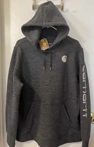 Carhartt Hoodie Womans 1X 16W-18W Heather Gray Relaxed Fit Workwear Sweatshirt - Picture 1 of 9