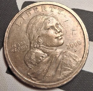 2000 Sacagawea Dollar Münze. Münzzeichen P, Philadelphia. Susan B. Anthony  - Bild 1 von 6