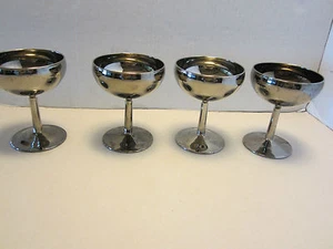 VTG Champagne Sherbet Glass stemmed silver finish France 1960's - Picture 1 of 9
