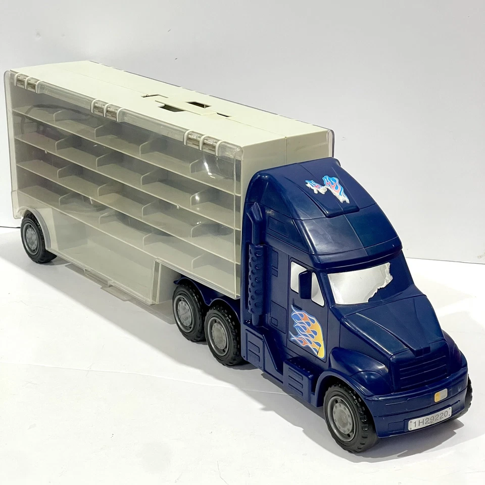Big Rig Truck Hauler Car Carrier Holds 44 Die Cast Cars With Handle - Image 1 of 4