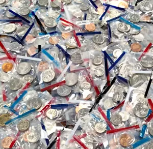 40 Mint State Coins, 1c, 5c, 10c, 25c Uncirculated Mint Cello's - Picture 1 of 4