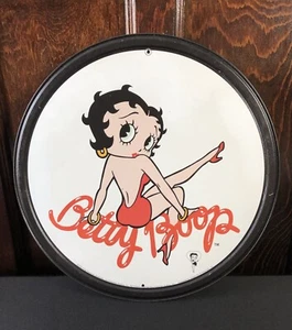 Vintage Betty Boop 11 3/4" Round Metal Sign (2002) from King Feature Syndicate - Picture 1 of 4