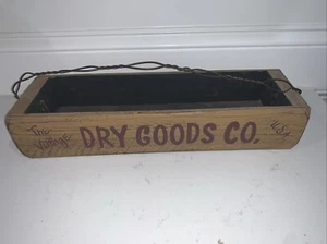 Vintage Wooden Dry Goods Co. Container With Wire Handle - Picture 1 of 3