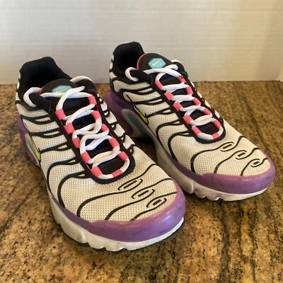 Nike Air Max Plus GS 'Bright Violet Multi' CQ9979 100 Blanco/Amarillo Talla 4.5Y Foto 1 de 4