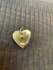 Vintage Gold Tone Charm of a Queen With  Crown Blue Stone Eyes 1”