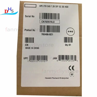 765873-001 765452-002 New 765466-B21 HP 2TB 12G SAS 7.2K RPM 2.5" 512E HDD - Image 1 of 3