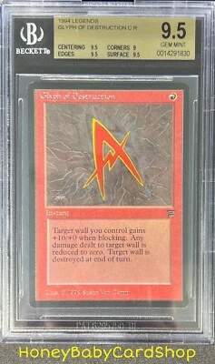 MTG Legends 1994 Glyph of Destruction BGS 9.5 GEM MINT Old School 93/94 - Image 1 of 4