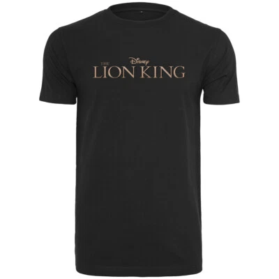 Merchcode Lion King Logo Tee T-Shirt Haut Roi Afrique Lion Film Hit Noir - Image 1 of 4