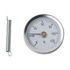 0-120℃ Stainless Steel Clamp-on Tube`Thermometer On`Tube Heating Spring 63mm New