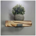 Handmade Wooden Rustic Flower Shelf with Bare Metal Bracket 14.5 x 20cm