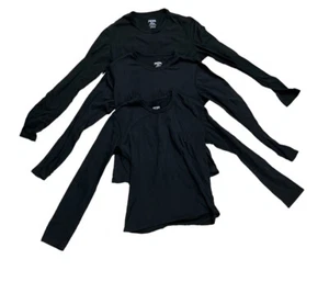 Pepper Skin Kids Thermal Top Sz M Black Long Sleeve Crew Neck Layering Ski Lot 3 - Picture 1 of 3