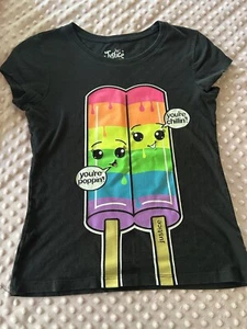 Girls black popsicle shirt by Justice size 12 - Picture 1 of 3