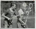 1986 Press Photo Bill Greene And Dick Owens Practice At Lacrosse Summer Program.